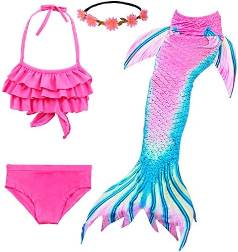 Fishkidtail 2019 Mermaid Costume for Girls Bathing Swimsuit Swimwear Princess Sea-Maid Bikini Set(No Monofin)