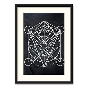 Black Paper Framed Canvas Wall Art for Living Room, Bedroom Abstract Geometric Canvas Prints for Home Decoration Ready to Hanging - 23x31 inches