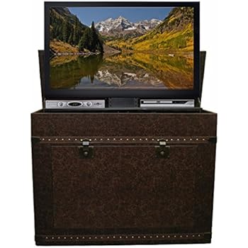 Amazon Com Touchstone 72007 Vintage Trunk Tv Lift Cabinet Tvs