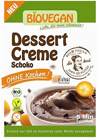 10x Biovegan Dessert Cream "Without Cooking" Chocolate Vegan 68g/2.4oz (10-Pack)