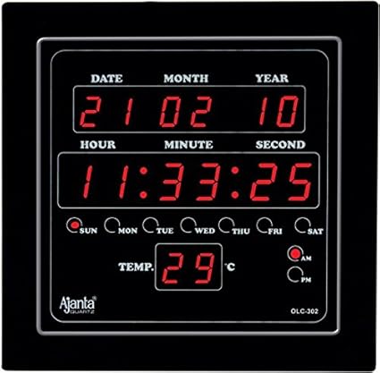 Ajanta Quartz Plastic Digital Clock OLC-302 (Black)