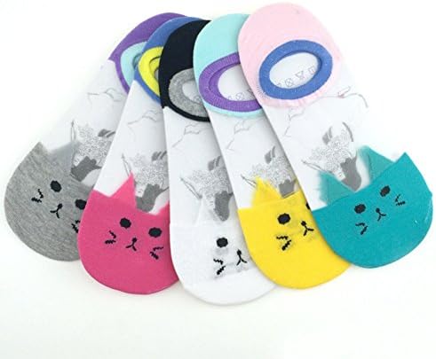 Nesfashion Fashion Women 5 Pairs Colorful Patterned Cartoon Socks (Medium, women style 7)