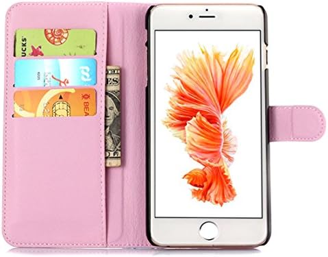 For iPhone 6 Plus / 6s Plus Premium Lychee(Litchi) Pattern Phone Case with Detachable Folio & Strap (Pink, iPhone 6 plus /6s PLUS)