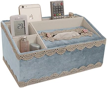 Yxsd Creative Living Room Household Multifunctional Tissue Box Remote Control Storage Box Napkin Box-29 cm 18cm14 cm (Color : Blue)