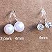 2 Pairs Invisible Clip on Earrings for Girls Women - 6mm Shell Pearls Stud Clip-ons Earring Gift Sets