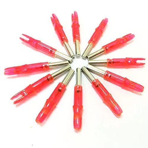 Jahyshow 12 PCS Shooting Archery Automatically Lighted Nock Compound Bow Led Lighted Illuminated Knocks for Arrow Nock Red LED Signature Nock