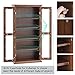 Tangkula Multimedia DVD/CD Storage Cabinet, Wooden Media Storage Cabinet, Multi-Functional Home Furniture Media Storage Tower with Tempered Glass Door, Brown