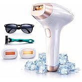 IPL Laser Hair Removal Device - 41°F Ice Cooling Painless Laser for Women Men, 03 Heads for Face Body Bikini, 21J Energy, 96% Hair Reduction, at-Home Professional Results