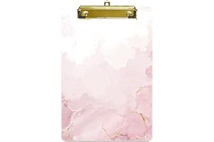 Hongri Small Plastic Clipboard, Fashion Design A5 Memo Clip Board for Students, Kid, Women, Office, Home, Low Profile Clip, C