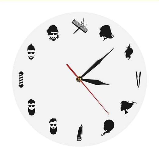 Mzdpp Peluqueria Reloj De Pared Decorativo Equipos De Peluqueria