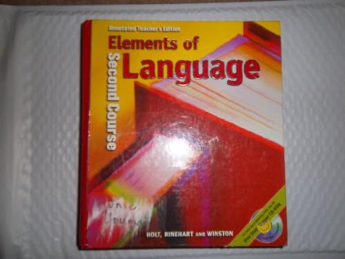 Elements of Language: Second Course, Annotated Teacher's Edition Hardcover – 1 Jan 2001