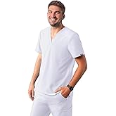 Adar Addition Scrubs for Men - Classic V-Neck Scrub Top