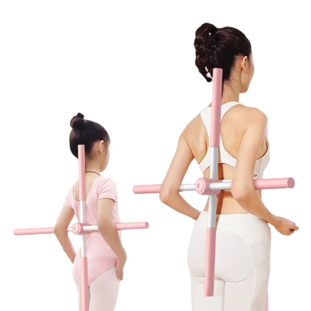 Yoga Sticks Stretching Tool Retractable Body Sticks Yoga Stretcher Stick Back Brace Stick with Steel Pipe and Foam Suitable for Office Workers, Elderly, and Children, Length 80cm