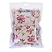 BCP Pack of 10pcs 3.5 X 6 Inch Roses Pattern Double Drawstring Linen Bags Burlap Drawstring Bag/Gift Bag Pouch for Party/Wedding