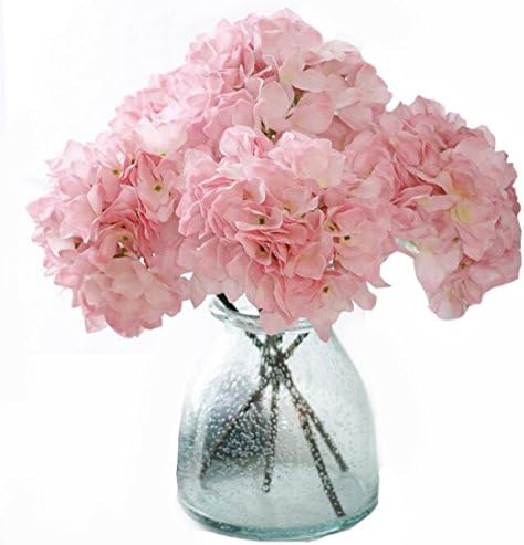 Helen Ou@ 4 Pcs Artificial Hydrangea Flowers Great for Wedding and Home Decoration Pink
