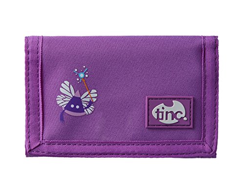 Tinc Tribal Character Wallet & Coin Pouch for Kids | Cool Character Design & Saying on Rear- 3 Safe & Secure Zip Pockets - Tri-Fold Design - 4 Tribal Colours Available | Purple Colour - Size 12cm