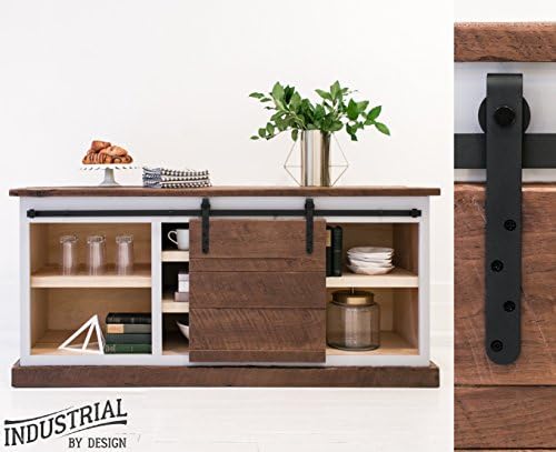Industrial By Design - 6ft Mini Sliding Barn Door Harwdware Kit - All Hardware Included, Easy Installation Video.