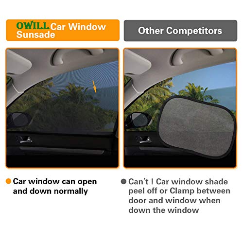 4 Pack Car Side Window Sun Shade, Car Sun Shade Blocking Car Mosquito Net for Baby - Car Side Rear Sun Shade with UV Rays Protection, Fit Most of Vehicle - 2 Pack for Front Window and 2 Pack for Back