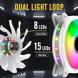 EZDIY-FAB White Moonlight 120mm RGB Case Fan with