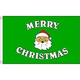 AZ FLAG - Merry Christmas Green Flag - 2x3 Ft - 100D Polyester Merry Christmas Banner with Two Metal Grommets - Fade Resistant - Vivid Colors - 2' x 3' Feet - 90x60 Cm