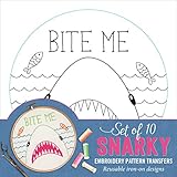 Snarky Embroidery Pattern Transfers (set of 10 hoop designs!) by 