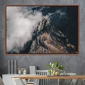 signwin Framed Canvas Wall Art Foggy Mountains Aerial...