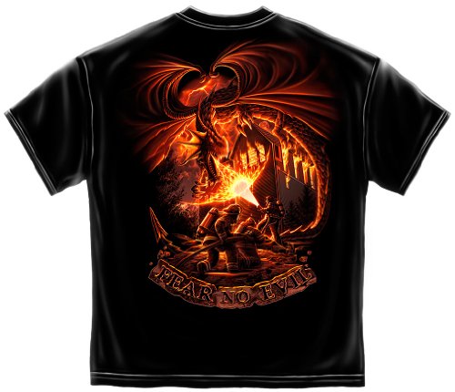 Erazor BitsFirefighter T Shirt Firefighter Gifts for Men | Fear No Evil Dragon Shirt ADD114-FF2073M