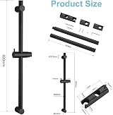 OFFO Shower Riser Rail 62cm Adjustable 28-61cm Matte Black view 6
