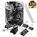ExcelFu 130 Pcs Binder Clips Paper Clamp Clips Paper Binder Assorted 6 Sizes, Black