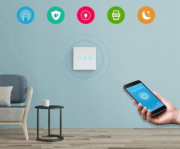 NEO Interruptor de luz WiFi con 3 circuitos de Google Alexa TUYA Smart Light Switch Triple