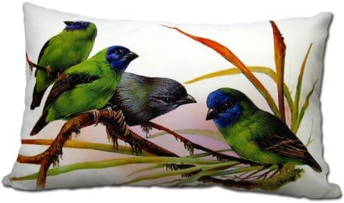 FablegentXH2008 - Elegant Decorative Throw Pillow Cover - Birds on Branch Design on Both Sides - Soft Velvet Fabric