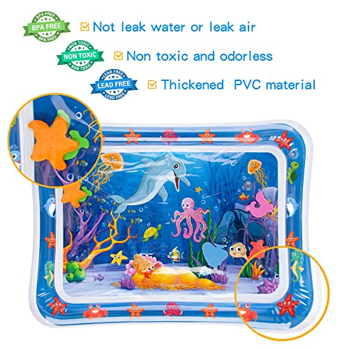 Tummy Time Water Mat?Inflatable Tummy Time Water Play Mat for Babies, Infants and Toddlers 3 to 12 Months Promote Development Toys Baby Gifts