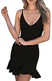Ba Zha Women Lady Sexy Sleeveless Mini Dress Ruffle Irregular Dress Party Evening Dress Sundress Evening Party Dress Vintage Summer Dress Loose Sundress Holiday Vacation Bohemian Dress
