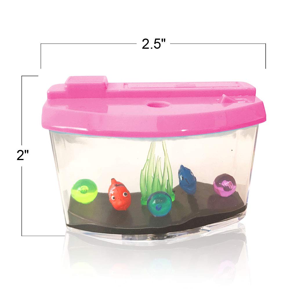 ArtCreativity 3 Inch Growing Aquarium Toy for Kids - Set of 3 - Fish Grow 5X Bigger in Water - Fun Expanding Animals - Best Gift Idea, Birthday Party Favor for Boys and Girls - Assorted Neon Colors