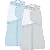littogoose 2-Pack 0.5 TOG Newborn Sleep Sack, All-in-One Swaddle Wrap with Silent Velcro for Infants (0–3 Months)