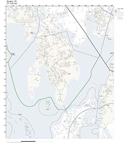 Amazon.com: ZIP Code Wall Map of Bristol, RI ZIP Code Map Not Laminated