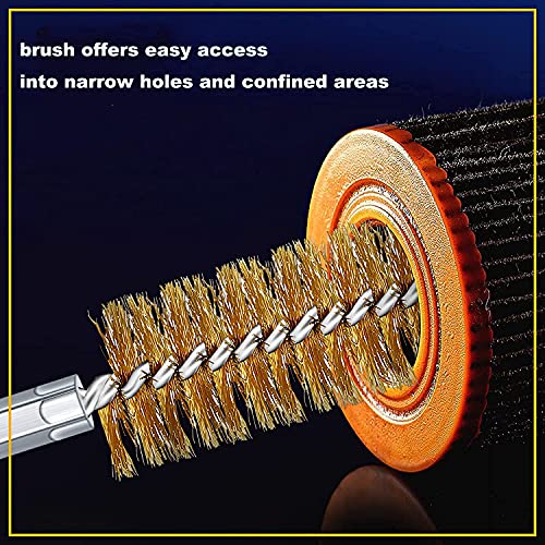 18 Pcs Bore Brush Drill Set, Mixiflor Twisted Stainless Steel Brass