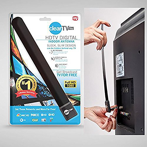 image for UTP Black Plastic Digital Antenna Clear TV Key US HD Satellite Indoor 