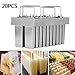 ZXMOTO 20pcs Industrial Stainless Steel Ice Lolly Popsicle Molds Commercial Popsicle Mold Ice Cream Stick Holder 105ml Per Mold