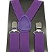 Punk Braces Suspender Unisex Plain Purple