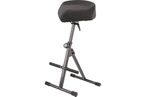 K&M - Konig & Meyer 14044.000.55 - Performance Stool - Ergonomic Seat Adjust Height/Angle - Adjust Footrest Position - Professional Grade for all Musicians - German Made - Black Durable Fabric