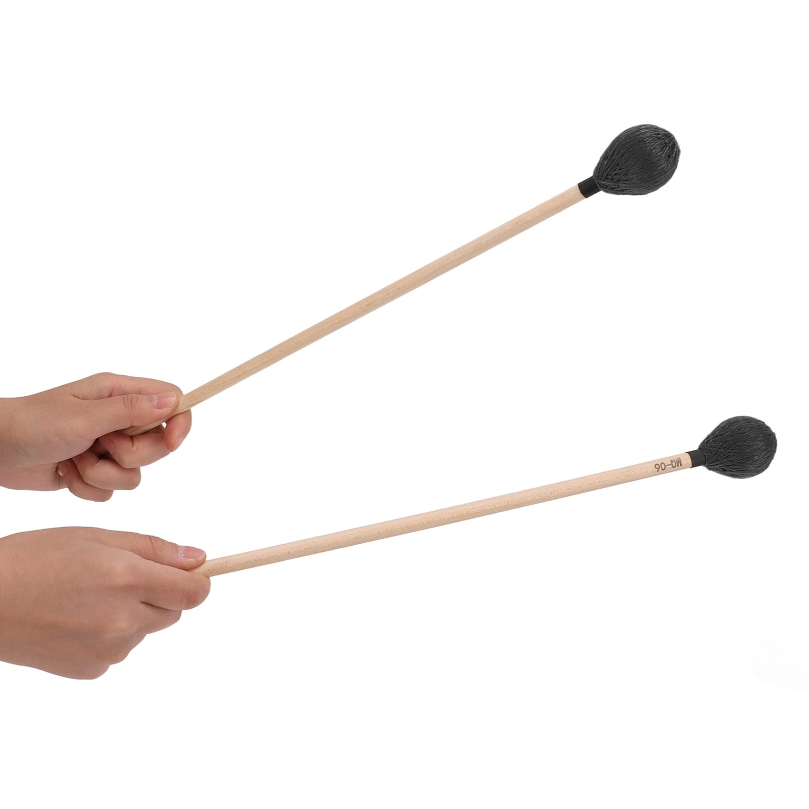 Jeanoko Wood Mallets Percussion Sticks Percussion Mallets , Marimba Mallets Wood Handle Yarn Head Medium Hard Mallet , Professional For Percussion Instruments(Black)