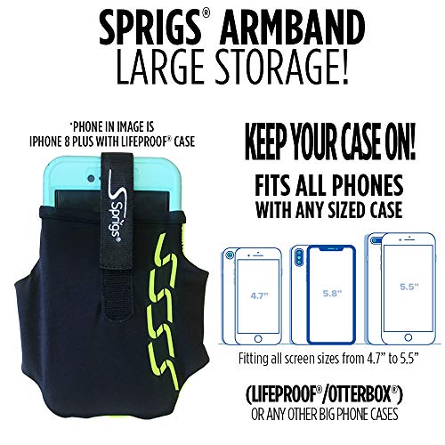 Sprigs Armband for iPhone 11/x/xr/8/7 Plus, Galaxy S10/S9, Google