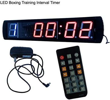 AZOOU 4" 5 Digits LED Interval Timer Designed for Boxing Training IR Remote Control