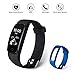 Aneken Fitness Tracker Activity Tracker with Heart Rate Monitor IP67 Bluetooth Smart Bracelet with Pedometer Sleep Monitor Watch with Replacement Strap for Android iOS Smartphone, Black