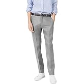 Club Monaco Men's Grant Fit Linen Blend Trousers Pants Light Grey