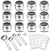 12 Magnetic Spice Tins, 117 PVC Spice Labels, 4 Stainless Steel Measuring Spoons and Recipes E-book by Sanquility. Round Storage Spice Jars Set of 12, Clear Top Lid with Sift or Pour