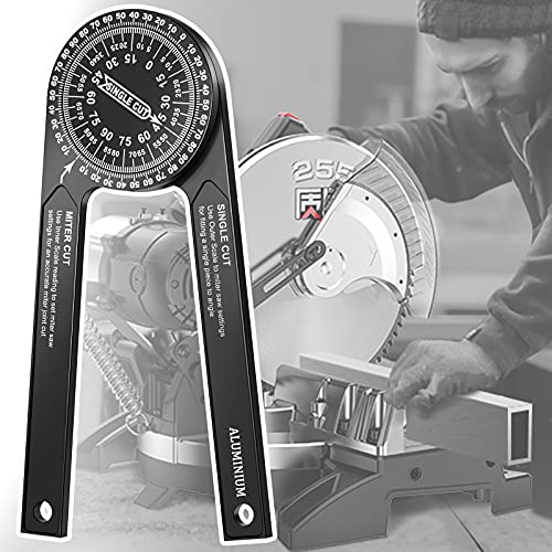 Gohelper Miter Saw Protractor Angle Finder Tool Guide case, 7 inch