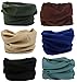 SmilerSmile 6pcs Assorted Seamless Outdoor Sport Bandanna Headwrap Scarf Wrap, 12 in 1 High Elastic Magic Headband & Collars Muffler Scarf Face Mask with UV Resistance, (Solid Color 3)