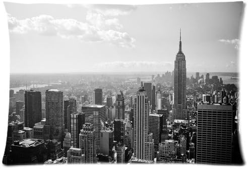Custom Queen Size Bed Pillowcase DIY Fashion classic POP Skyline Black and White New York City Pillowcases Pillowslips Roomy in Size 20" x 30" Inch Pillow slip Bed Pillowcases Pillow cases